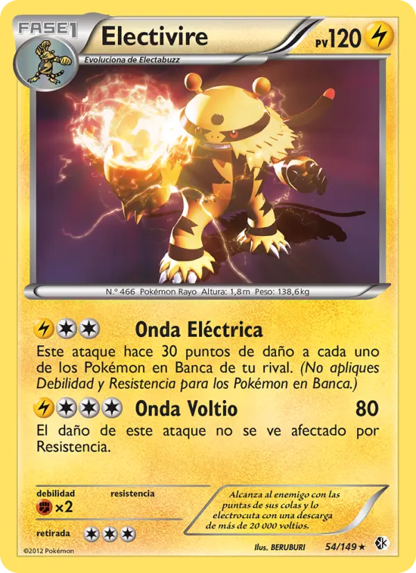 Electivire #54 — Fronteras Cruzadas (Reverse Holo)