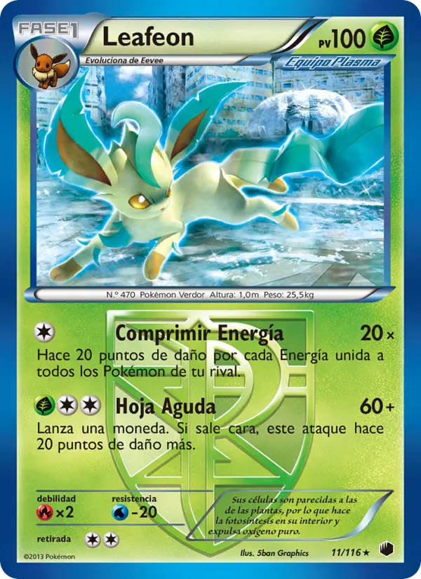 Leafeon #11 — Glaciación Plasma (Reverse Holo)
