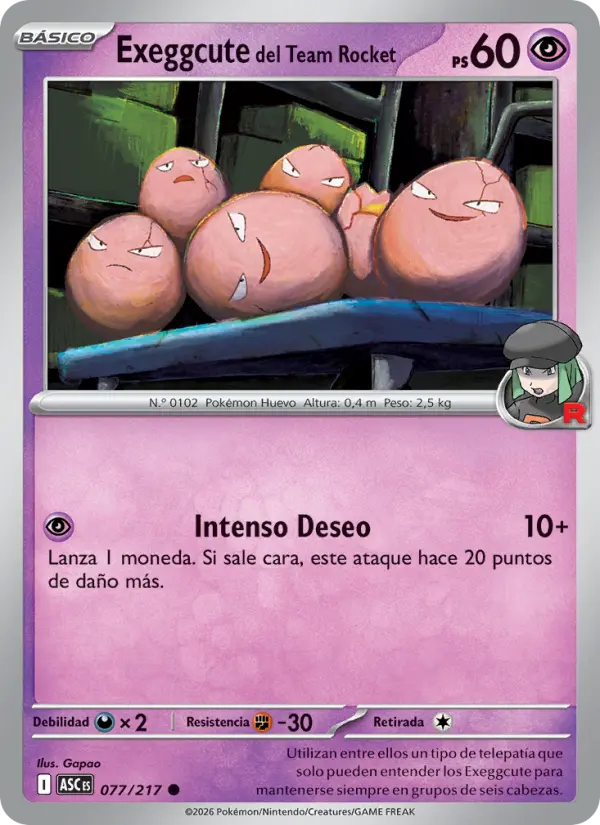 Exeggcute del Team Rocket #077 — Héroes Ascendentes