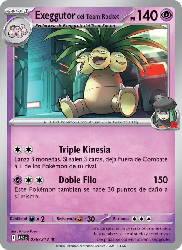 Exeggutor del Team Rocket #078 — Héroes Ascendentes