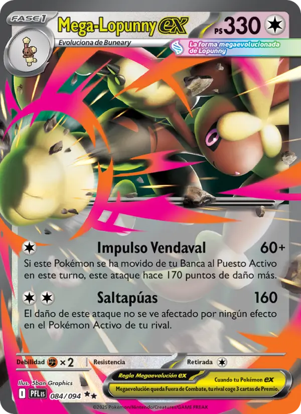 Mega-Lopunny ex #084 — Fuegos Fantasmales