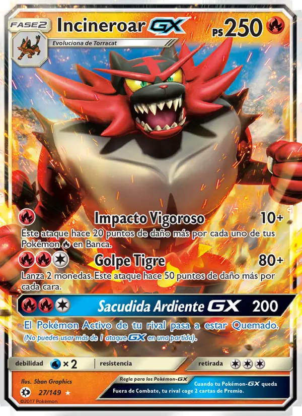 Incineroar GX #27 — Sol y Luna