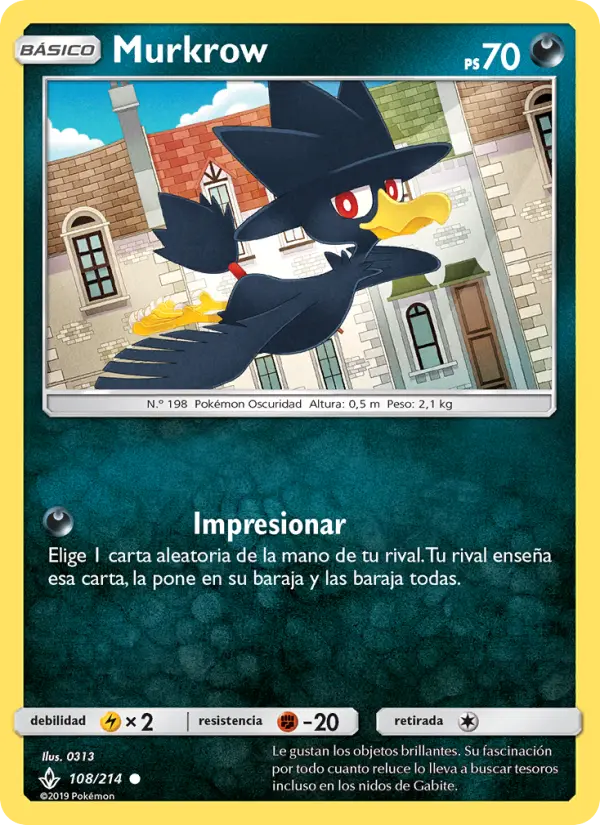 Murkrow #108 — Vínculos Indestructibles (Reverse Holo)
