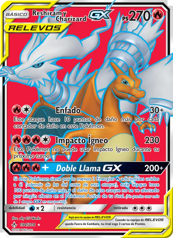 Reshiram y Charizard GX #194 — Vínculos Indestructibles