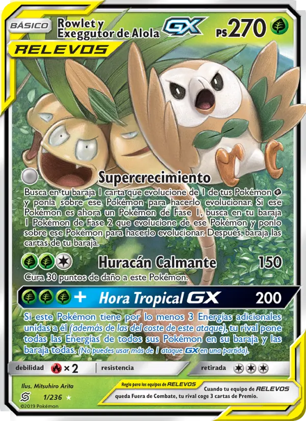 Rowlet y Exeggutor de Alola GX #1