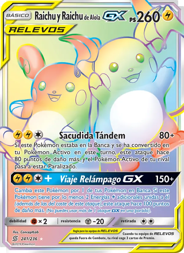 Raichu y Raichu de Alola GX #241