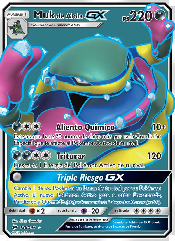 Muk de Alola GX #138 — Sombras Ardientes