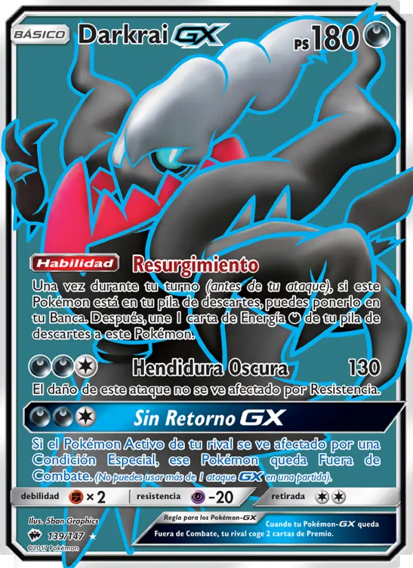 Darkrai GX #139 — Sombras Ardientes