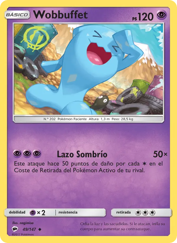 Wobbuffet #49 — Sombras Ardientes (Reverse Holo)