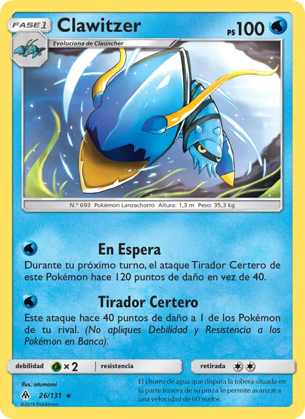 Clawitzer #26 — Luz Prohibida (Reverse Holo)