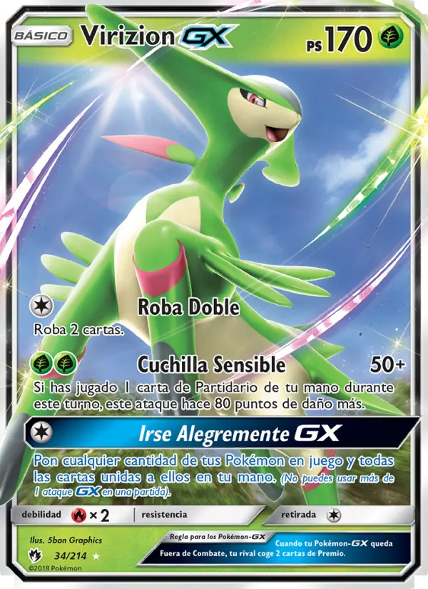 Virizion GX #34 — Truenos Perdidos