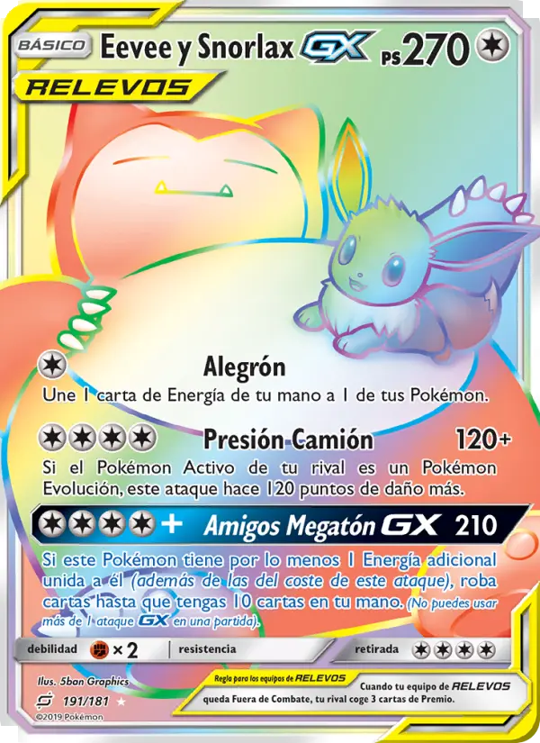 Eevee y Snorlax GX #191 — Union de Aliados