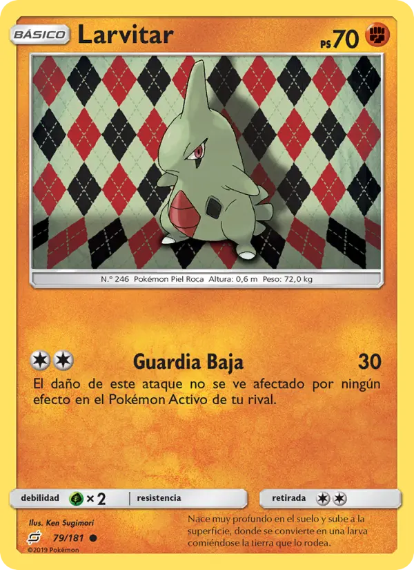 Larvitar #79 — Union de Aliados (Reverse Holo)