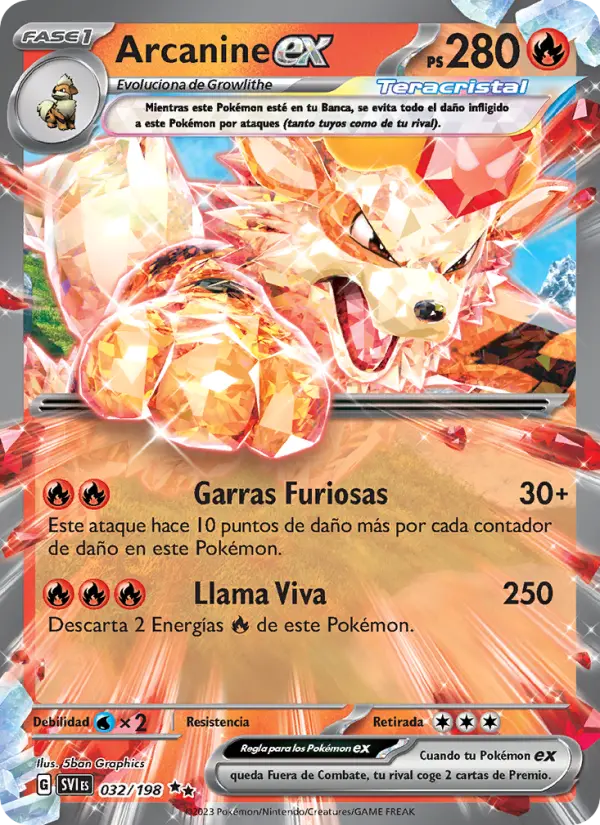 Arcanine ex #032 — Escarlata y Púrpura