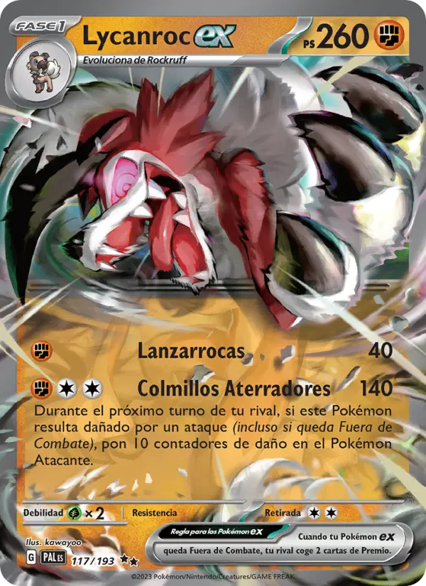 Lycanroc ex #117 — Evoluciones en Paldea