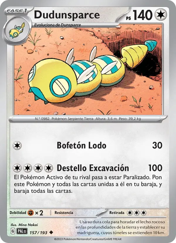 Dudunsparce #157 — Evoluciones en Paldea (Reverse Holo)