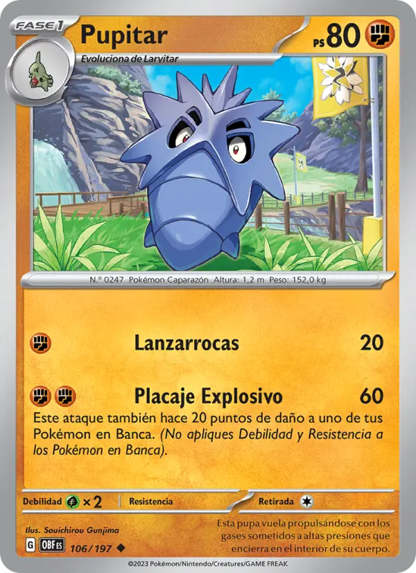 Pupitar #106 — Llamas Obsidianas (Reverse Holo)