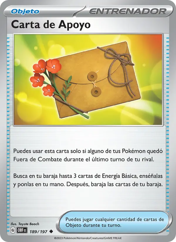 Carta de Apoyo #189 — Llamas Obsidianas (Reverse Holo)
