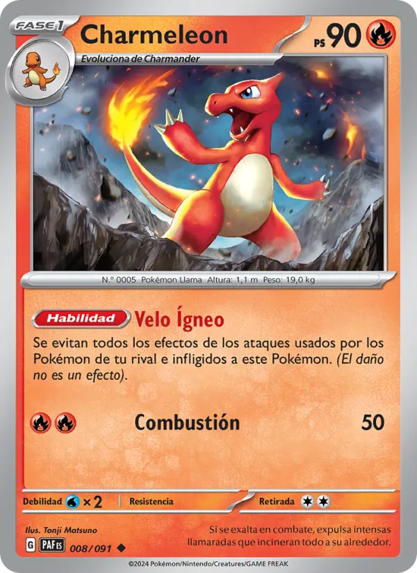 Charmeleon #008 — Destinos de Paldea (Reverse Holo)