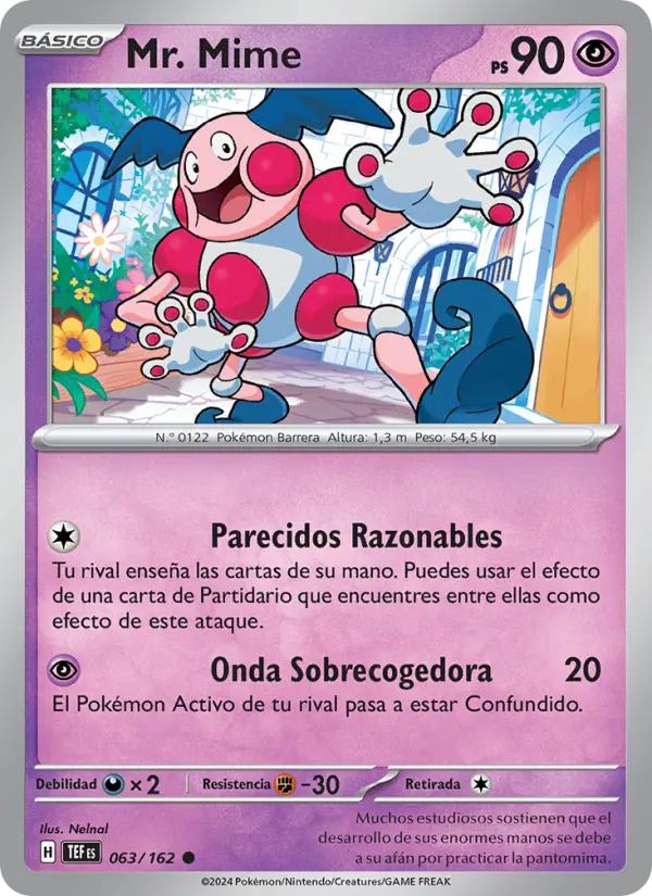 Mr. Mime #063 — Fuerzas Temporales (Reverse Holo)