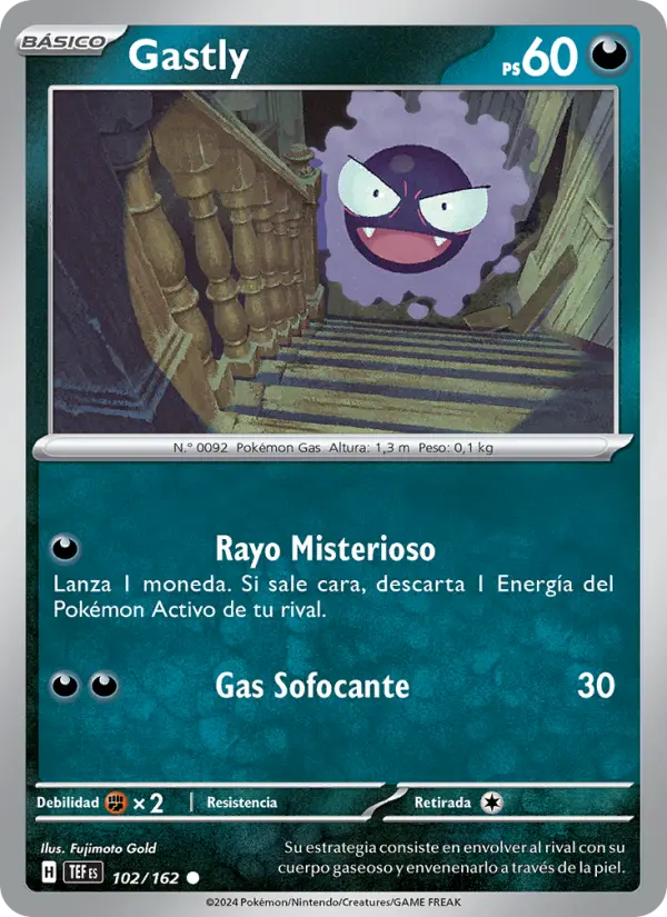 Gastly #102 — Fuerzas Temporales (Reverse Holo)