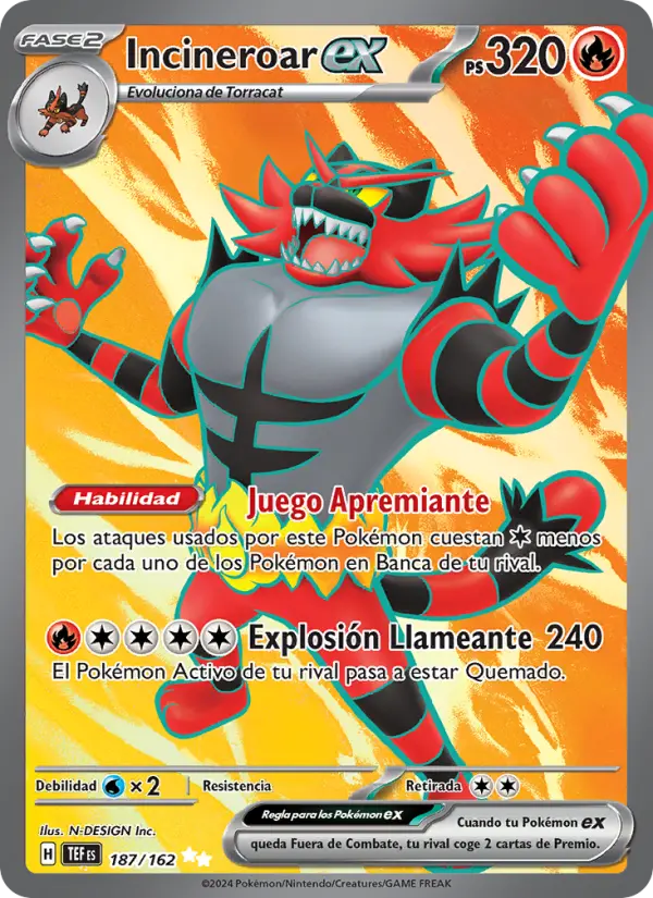 Incineroar ex #187 — Fuerzas Temporales