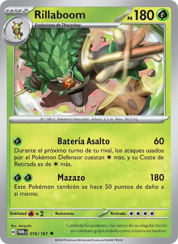 Rillaboom #016 — Mascarada Crepuscular (Reverse Holo)