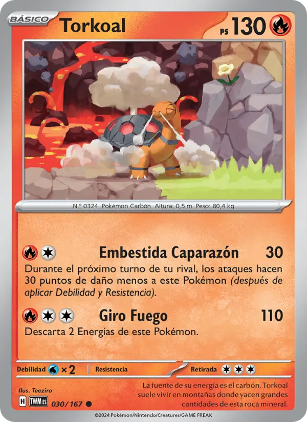Torkoal #030 — Mascarada Crepuscular (Reverse Holo)