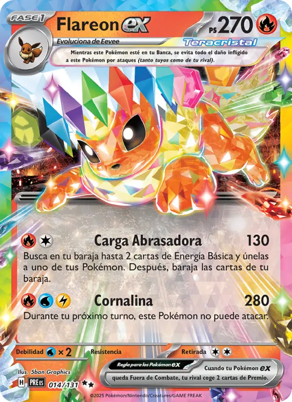 Flareon ex #014 — Evoluciones Prismáticas