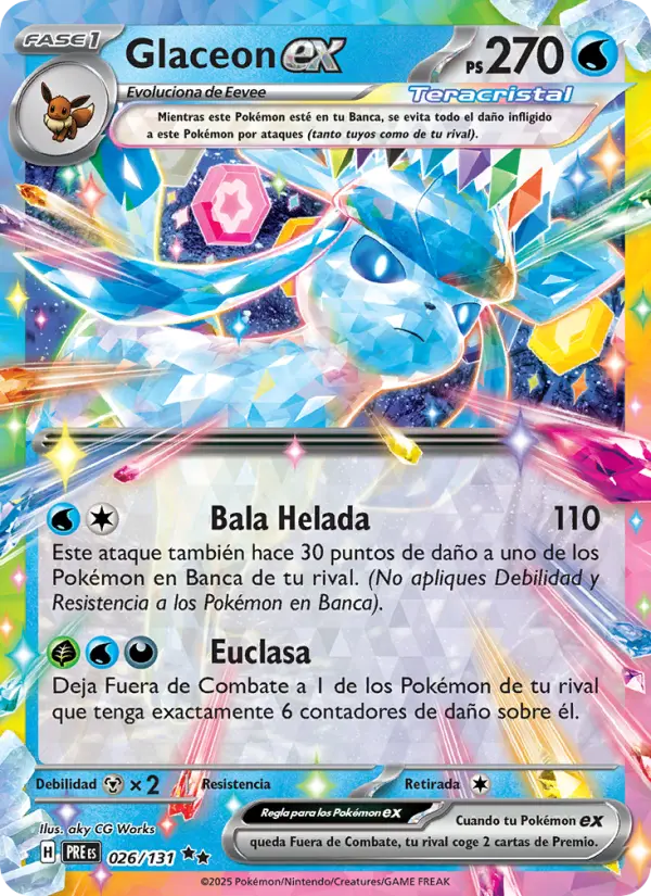 Glaceon ex #026 — Evoluciones Prismáticas