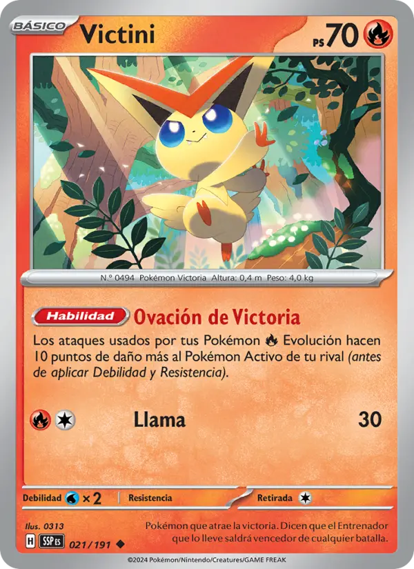 Victini #021 — Chispas Fulgurantes (Reverse Holo)