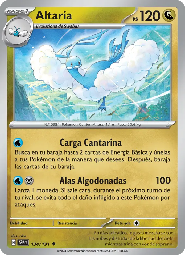 Altaria #134 — Chispas Fulgurantes (Reverse Holo)