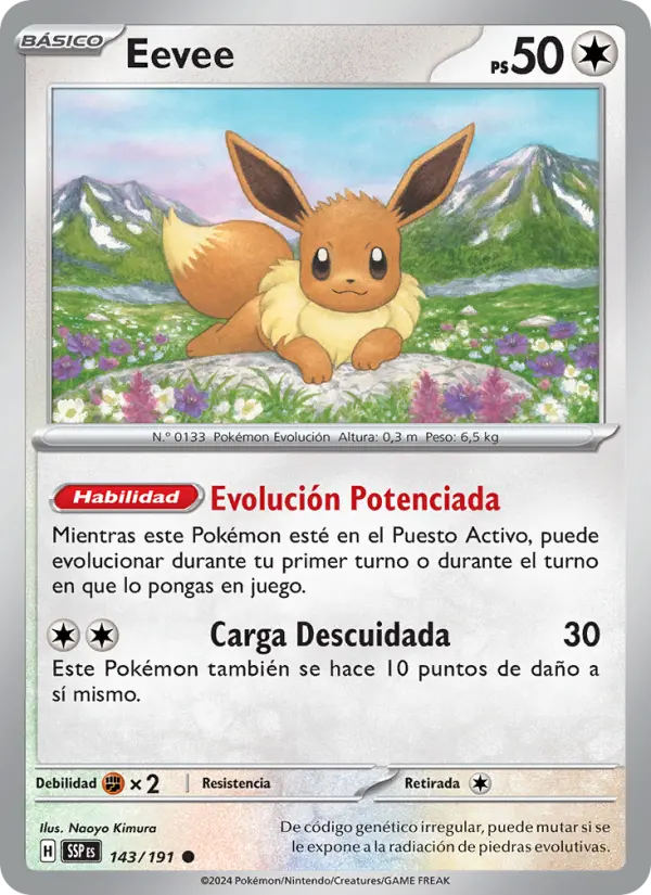 Eevee #143 — Chispas Fulgurantes (Reverse Holo)