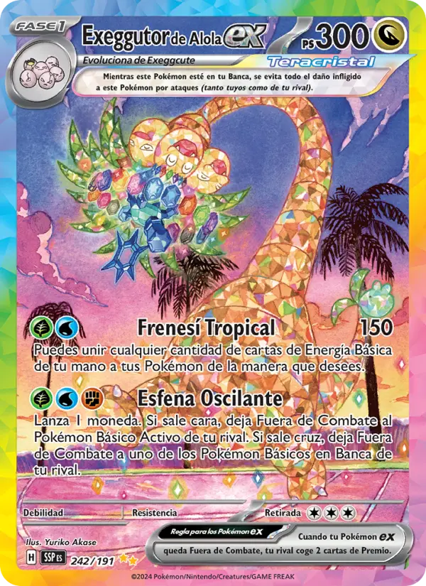 Exeggutor de Alola ex #242 — Chispas Fulgurantes
