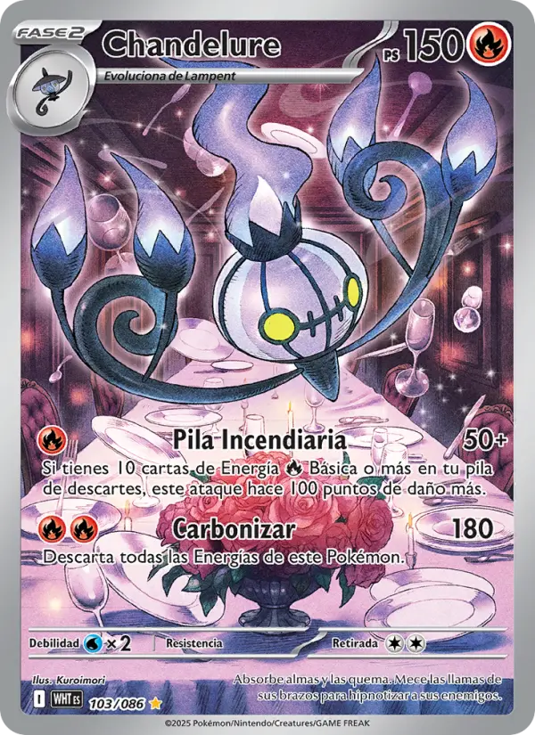 Chandelure #103 — Llama Blanca