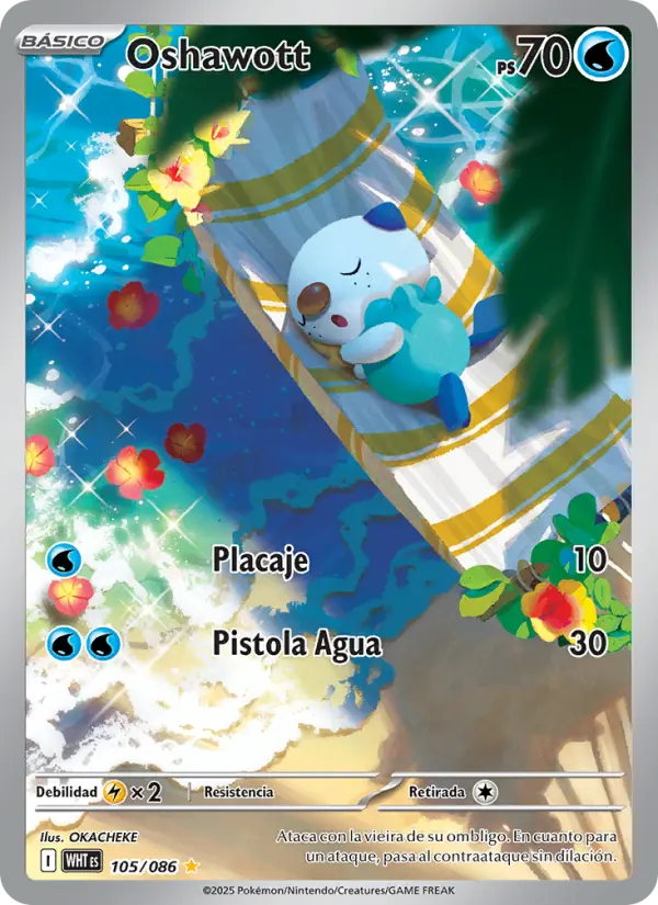 Oshawott #105 — Llama Blanca