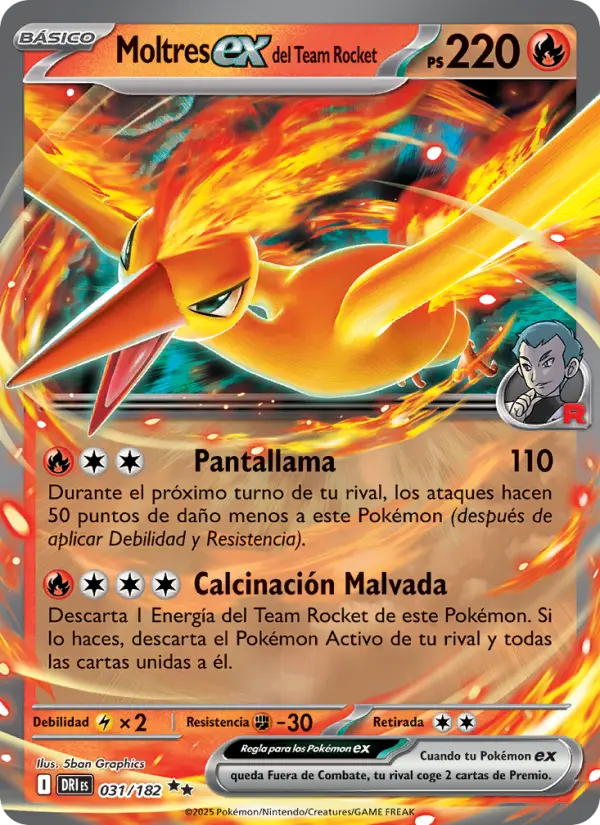 Moltres ex del Team Rocket #031