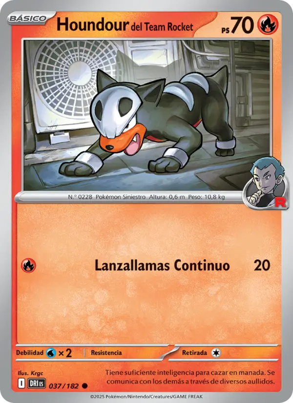 Houndour del Team Rocket #037 — Rivales Predestinados