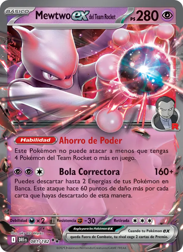 Mewtwo ex del Team Rocket #081