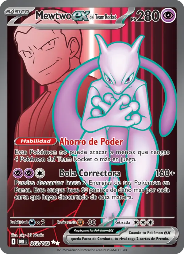 Mewtwo ex del Team Rocket #213