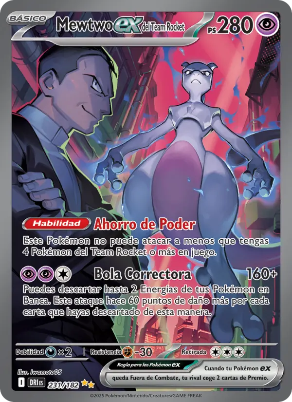 Mewtwo ex del Team Rocket #231