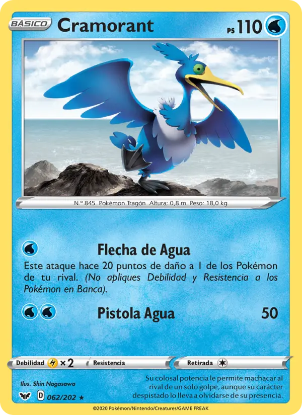 Cramorant #62 — Espada y Escudo (Reverse Holo)