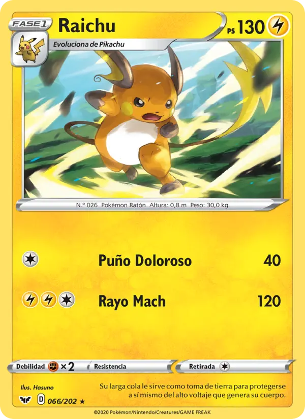 Raichu #66 — Espada y Escudo