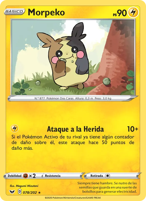 Morpeko #78 — Espada y Escudo (Reverse Holo)