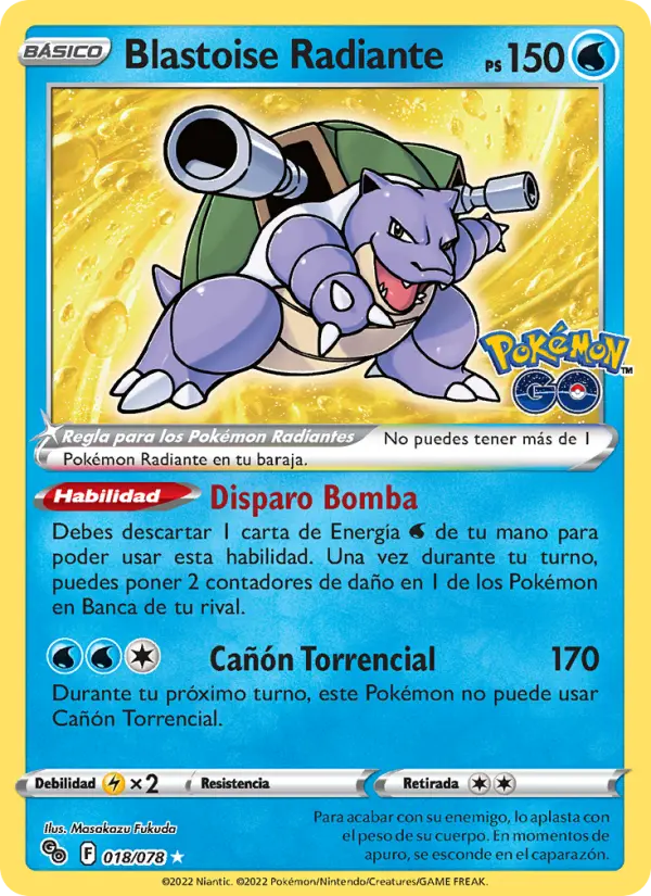 Blastoise Radiante #018