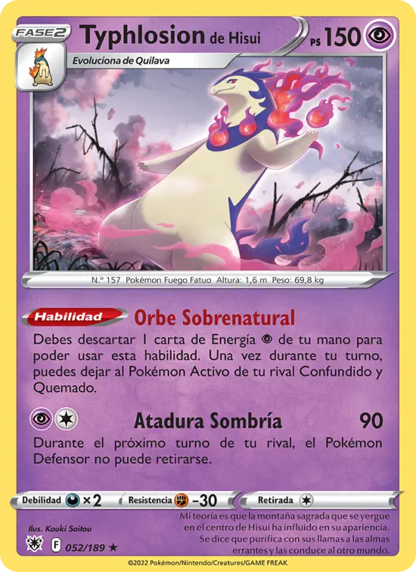 Typhlosion de Hisui #052 — Resplandor Astral (Reverse Holo)