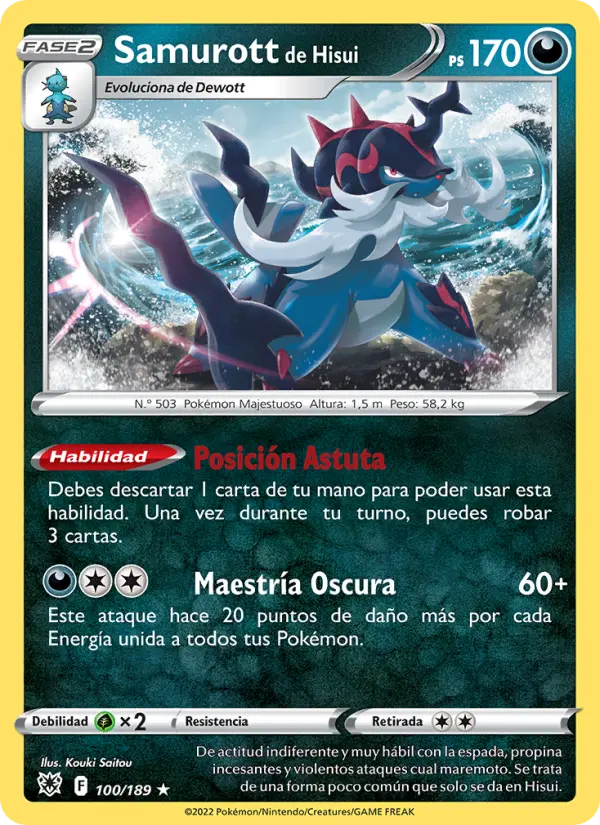 Samurott de Hisui #100 — Resplandor Astral