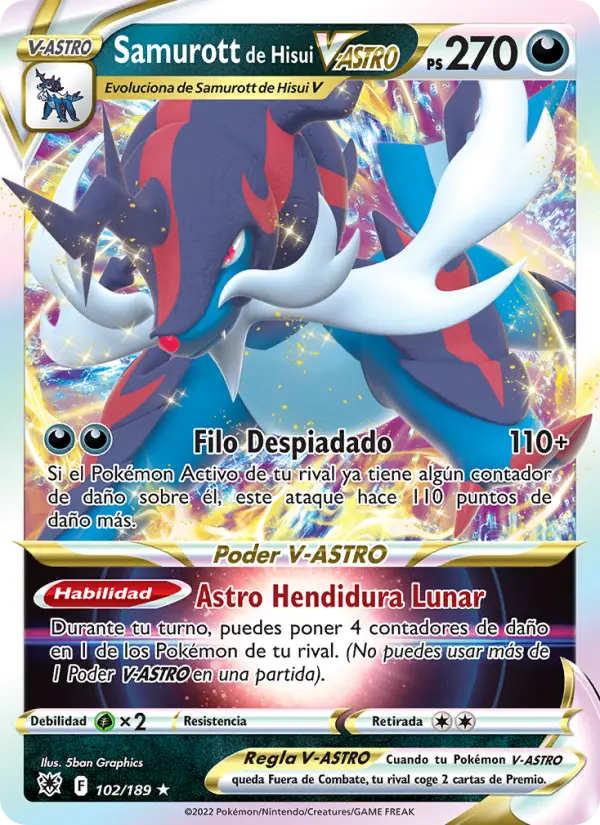 Samurott de Hisui V-ASTRO #102 — Resplandor Astral