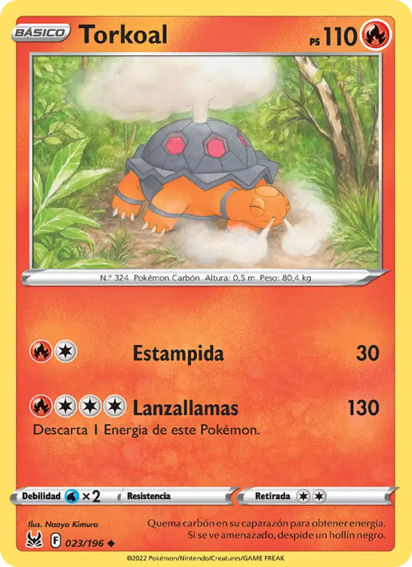 Torkoal #023 — Origen Perdido (Reverse Holo)