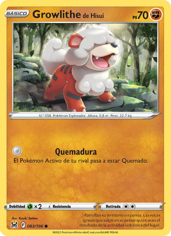 Growlithe de Hisui #083 — Origen Perdido